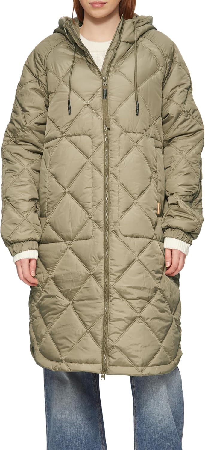 Gewatteerde jas met contrastdetails in sesam/zwart | Your Look... for less