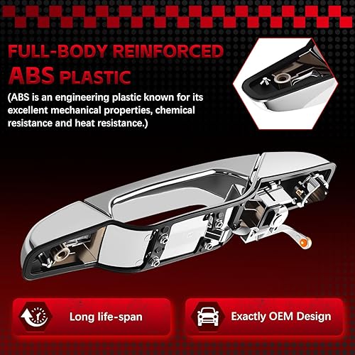 Miniatura 4 de FAERSI Manija de puerta exterior exterior para Chevy Avalanche Silverado Tahoe GMC Sierra, Yukon, Yukon XL, Cadillac Escalade, OE# 80546,