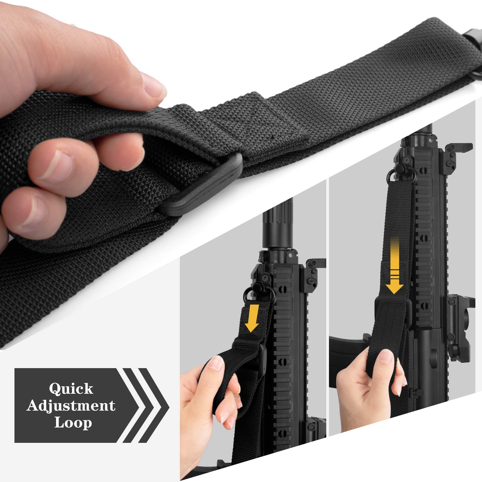 SMALLRT 2 Point Sling Quick Adjust QD Rifle Sling with QD Sling Swivel