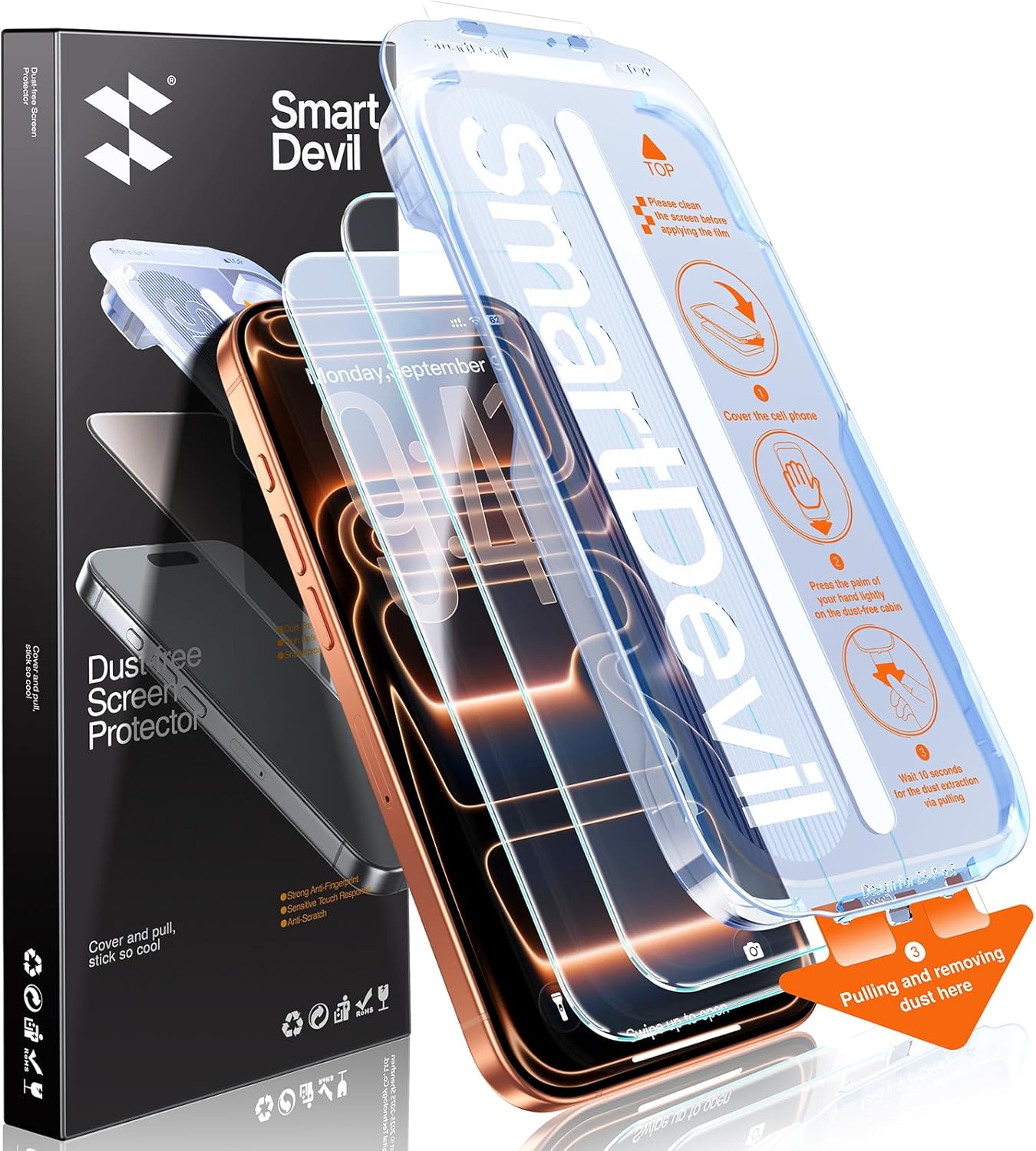 SMARTDEVIL Screen Protector for iPhone 17 Pro Max, Tempered Glass HD Clear Film, Easy Installation, Dust-Free & Bubble-Free, 2 Pack SMARTDEVIL Screen Protector for iPhone 17 Pro Max, Tempered Glass HD Clear Film, Easy Installation, Dust-Free & Bubble-Free, 2 Pack