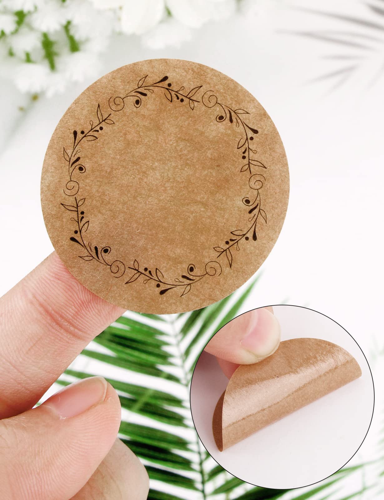 24 adesivi:Schön, dass du da bist in verde con rami Per regali per gli ospiti, matrimoni, marmellate di nozze, decorazioni da tavolo, fai da te ecc. 4 cm, rotondo, opaco