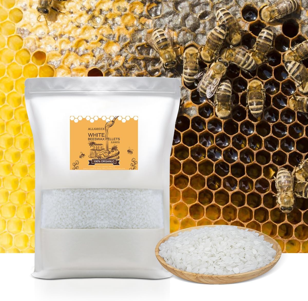 Beeswax Pellets 10LB, Organic White Bees Wax for DIY Candles, Beeswax for Candle Making, Skin, Body, Face, and Hair Care, Lotions, DIY Creams, Lip Balm and Soap Making Supplies