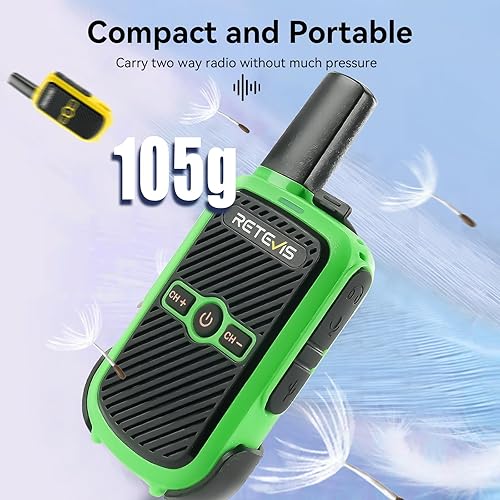 Miniatura 2 de Retevis Walkie Talkies RT15, radios portátiles FRS bidireccionales recargables, duraderos, compactos, manos libres, mini walkie talkies para adultos