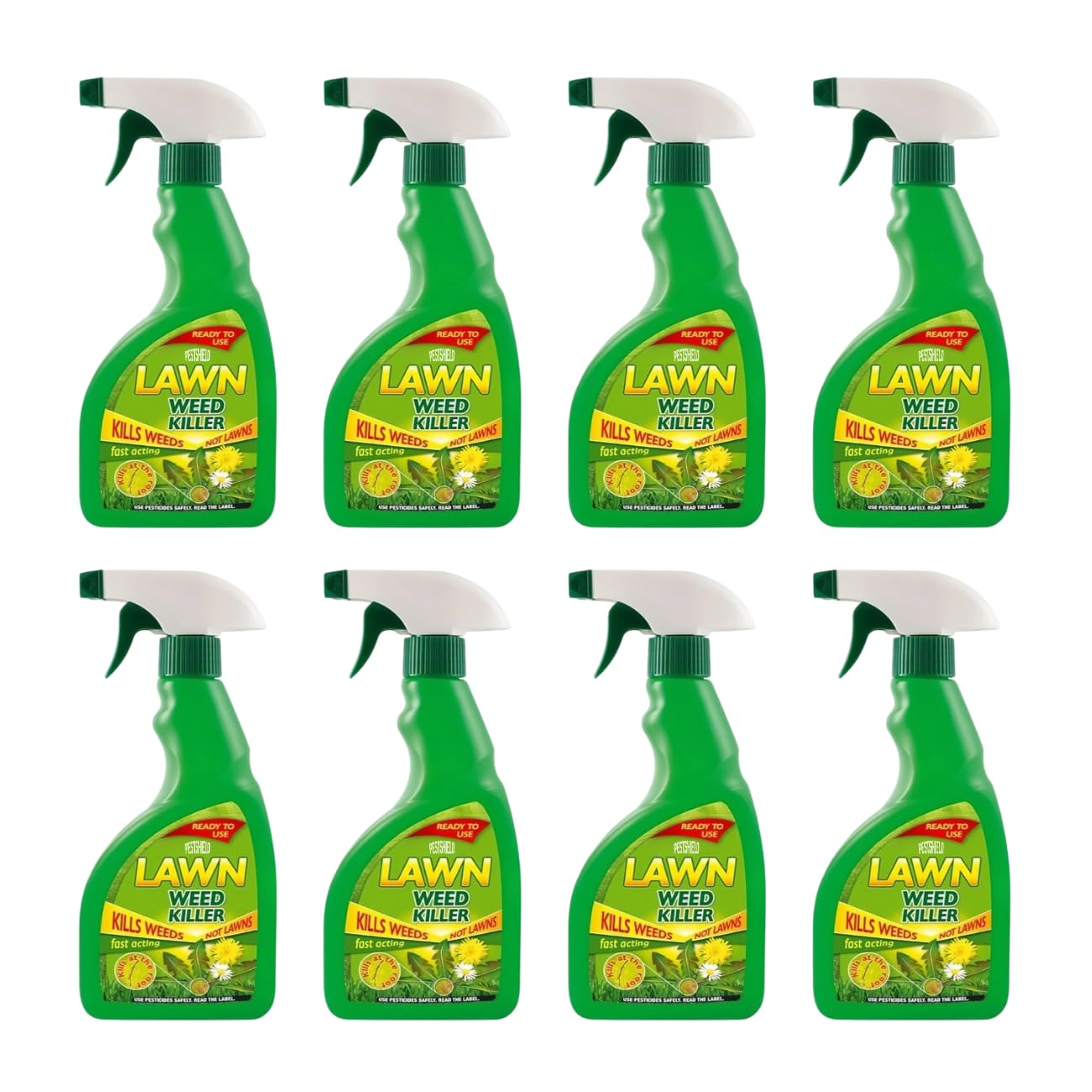 8 x Pest Shield Fast acting Lawn weed Killer 500ml spray DOES NOT KILL GRASS