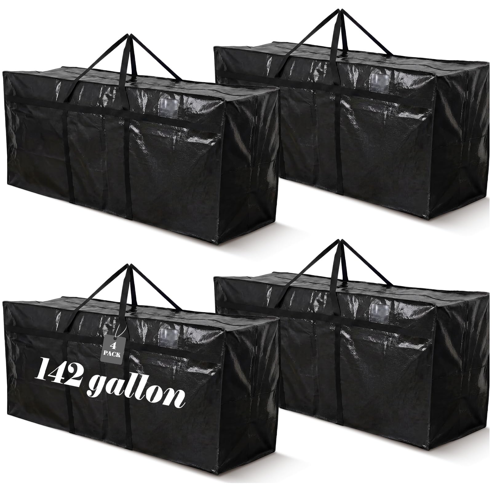 Windyun 4 Pcs 142 Gallon Extra Large Moving Bags XXL Heavy Duty Storage Bag