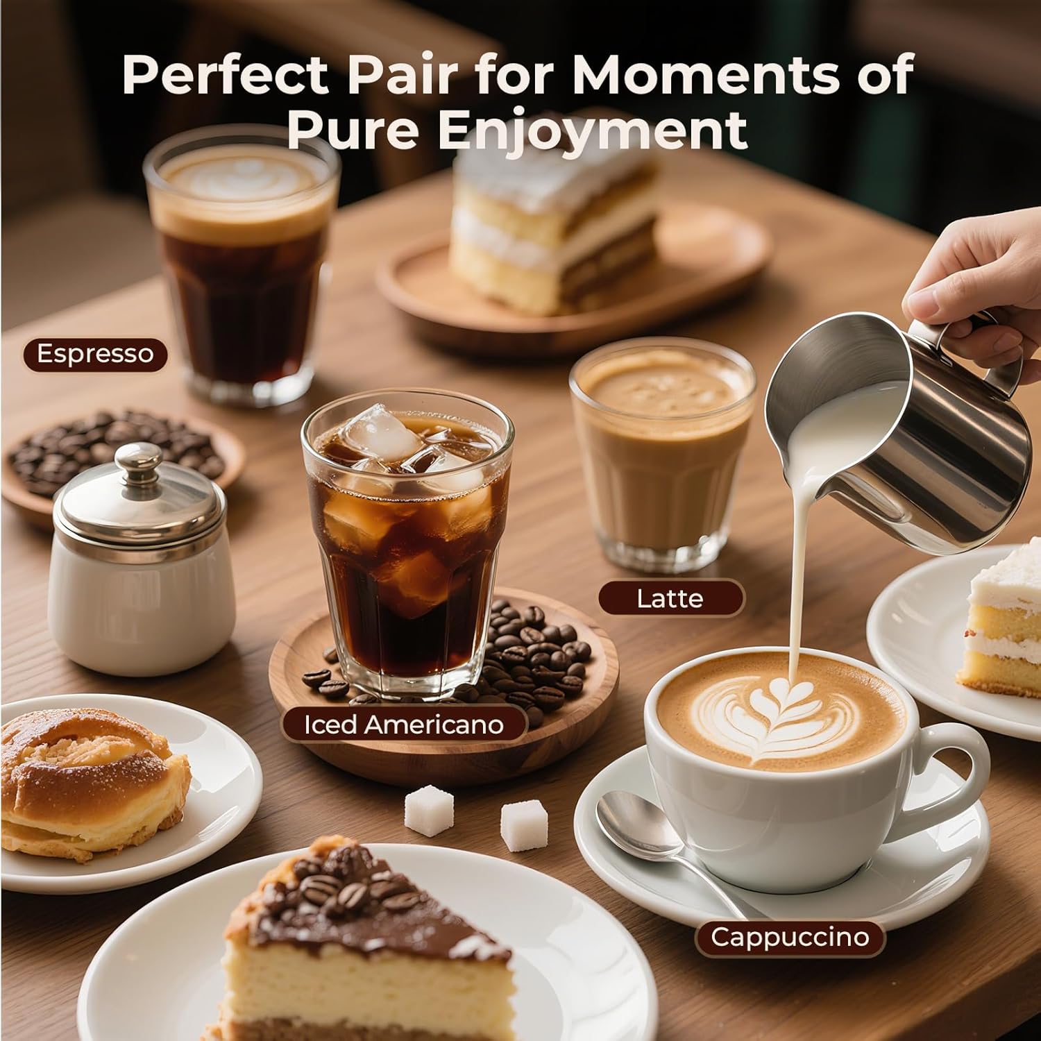 20 Bar Espresso Machine,Hot & Cold Brew Espresso Coffee Maker with Milk Frother,50oz Water Tank,LCD Display,Single & Double,Cappuccino & Latte Machine for Home