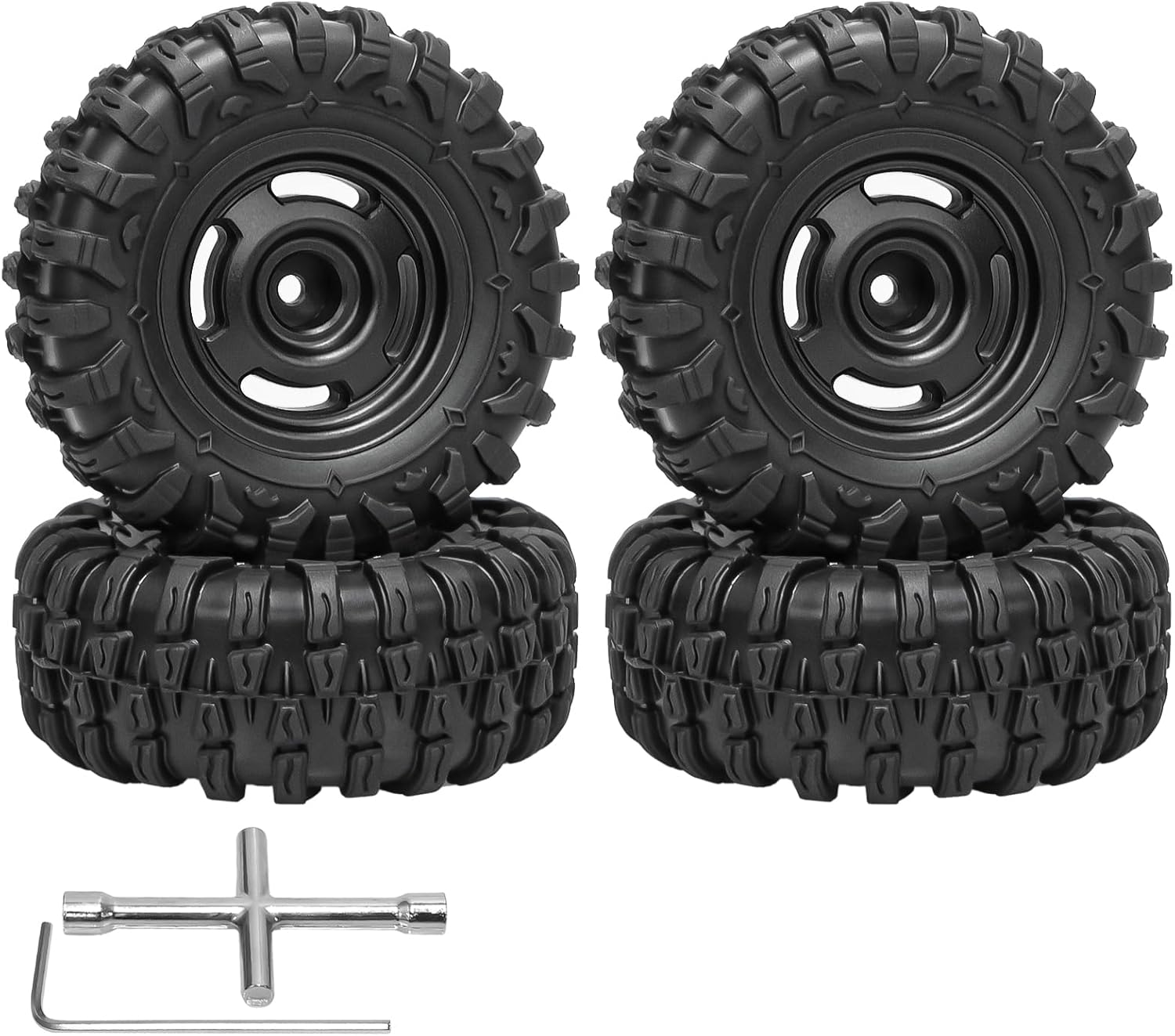 LRFHL 1.3" Beadlock Wheel Tires Aluminum 1.3 Crawler Tires Upgraded 1.45-inch Wheel for 1/18 TRX4M 1/24 SCX24 FCX24 RC Crawler Car Upgrade (4PCS)