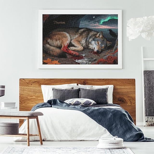 Foto 7 de 7 de 1000 Piezas Animales Salvajes Grandes Rompecabezas Premium Lobo Rompecabezas De Decoración Pasatiempo…