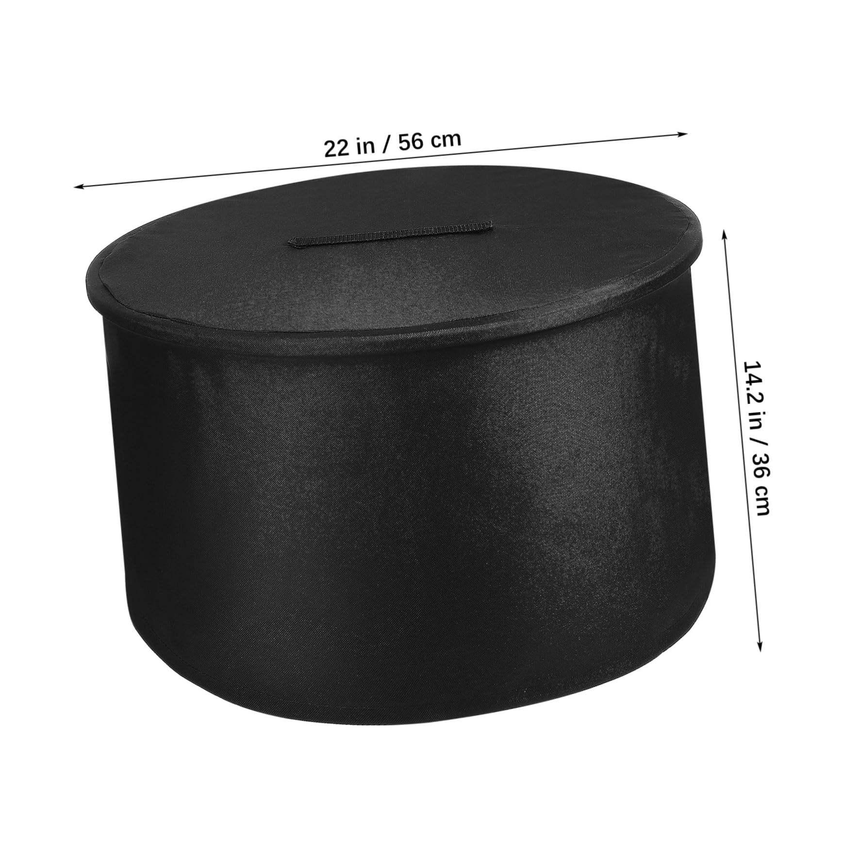 BESPORTBLE Patio Fireplace Cover Oxford Cloth Fire Pit Top Cover 56x36cm Black Round Fire Pit Lid for Outdoor Use