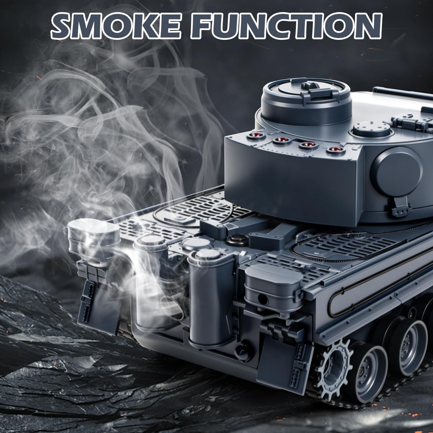 Supdex 1/22 Tiger RC Tank Army Toy that Shoot BBS with Smoke,Sound image 3