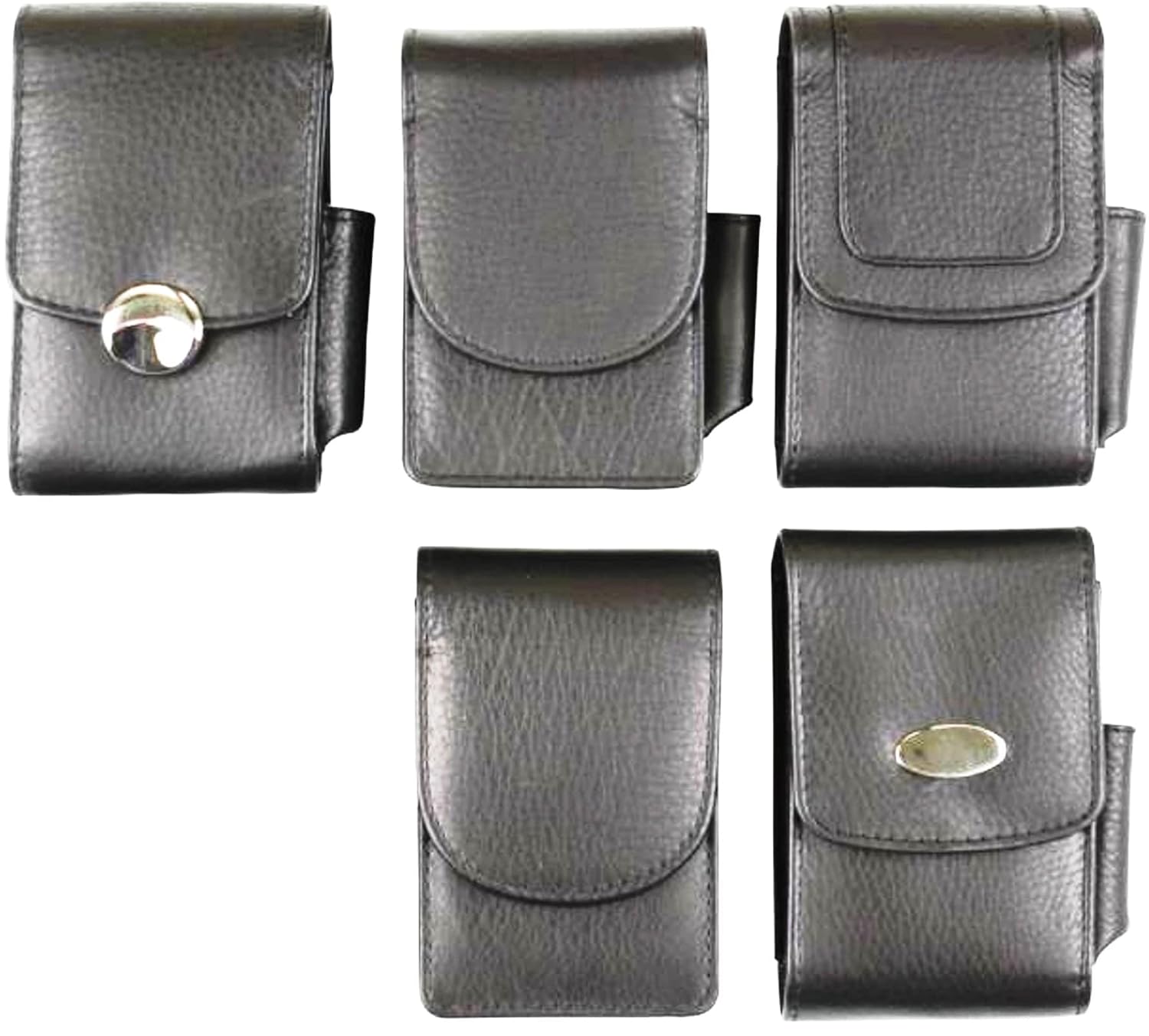 Cigarette Pack Case King Size / Black Leather / 65 x 100 x 30 mm / 47 g / 5 Models (3)