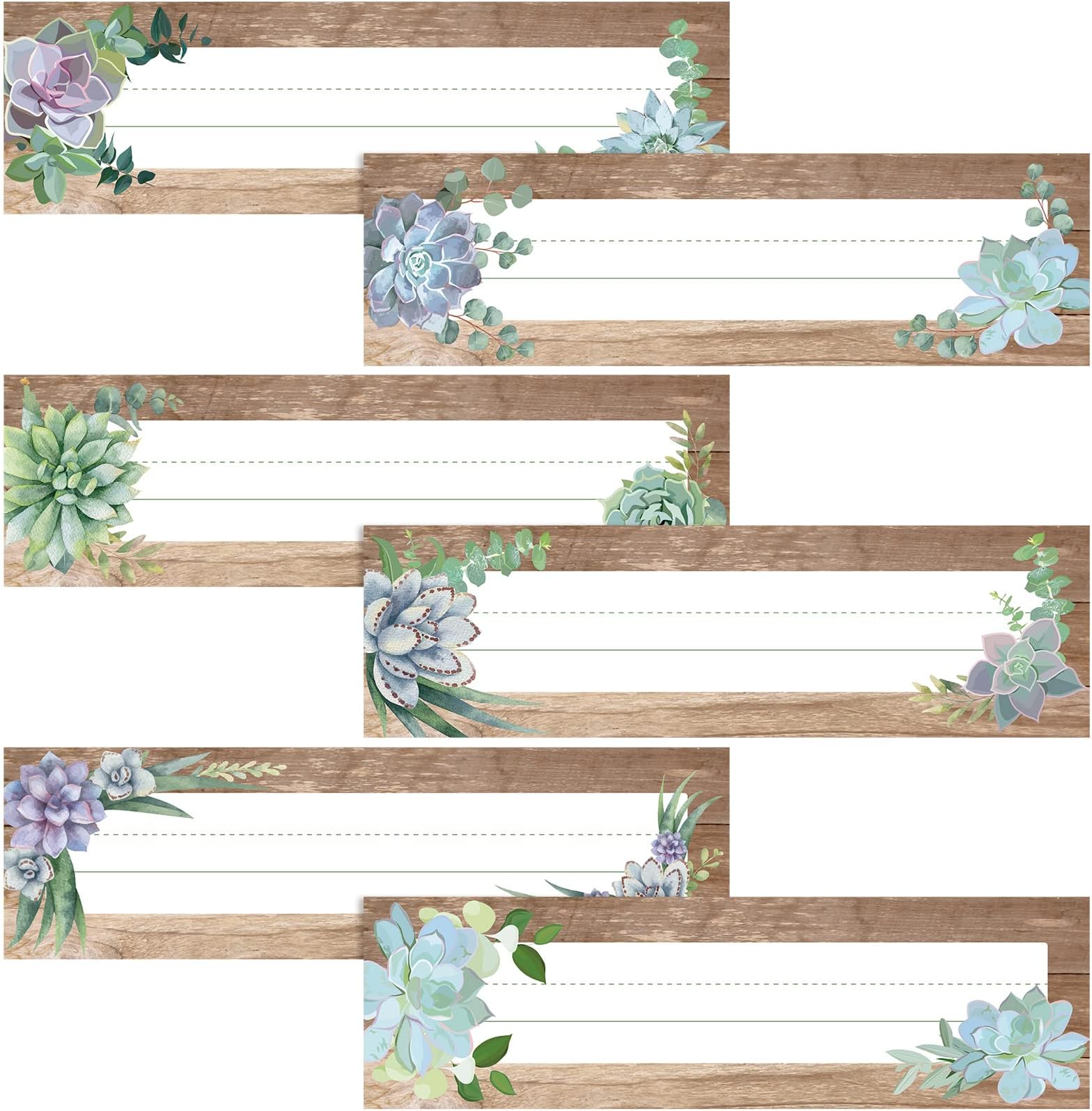 Yexiya 48 Pcs Boho Name Tags Fringe Classroom Name Tags for Desk Self Adhesive Rustic Name Labels Decor for School Bulletin Board Office Home Party(Retro)