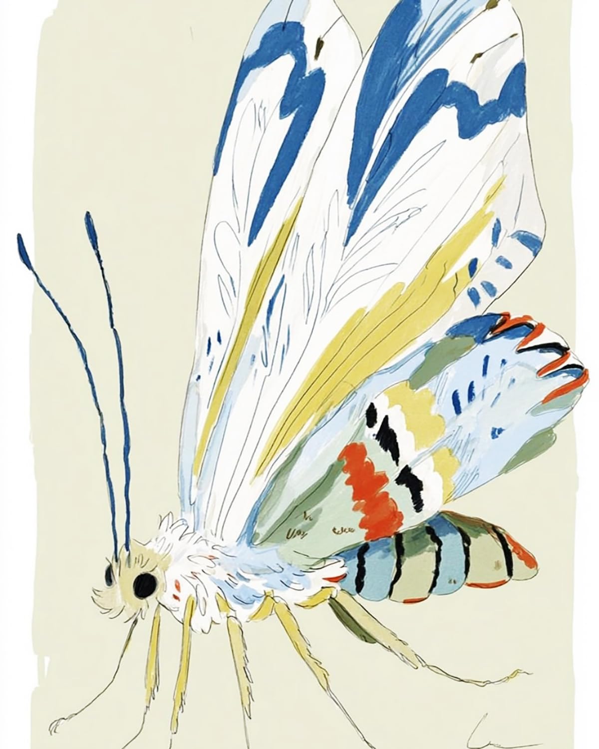 Liubaishi Multicolour Paint By Numbers For Adults, Colourful Winged Moth, 40X50 Cm Acrylic Canvas Kit