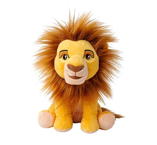 Simba- Disney Rey León, Mufasa Peluche de 25 cm, 30 Años del Rey León, Auténtico Producto Oficial Disney