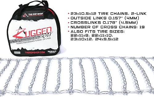 Miniatura 33 de The ROP Shop - Par de 2 cadenas de eslabones y tensores de neumáticos para máquina quitanieves, tractores de césped y jardín, podadora, motocicleta