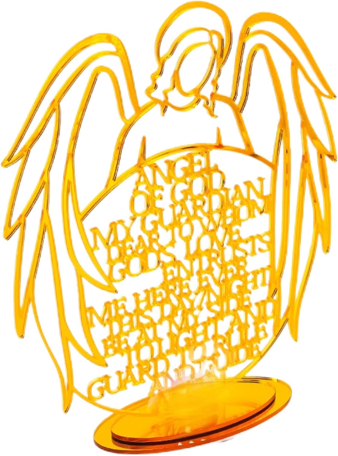eBoutik, 3D Gold Laser Cut Out Metal Religious Standing Ornament for Home Church, Easter, Lent or Office