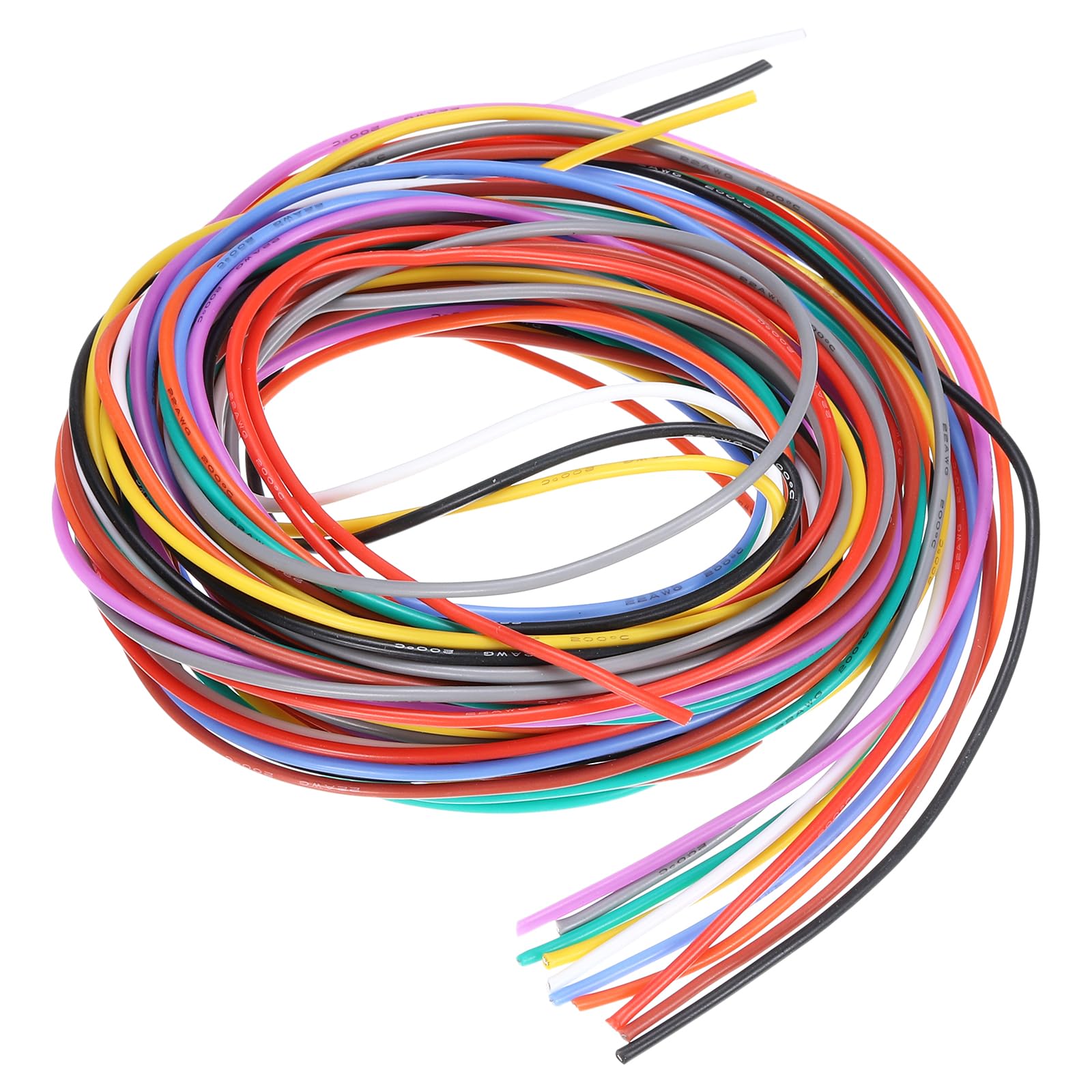 MECCANIXITY 28 Gauge Wire Silicone Wire 28AWG Electrical Wire Stranded Wire Tinned Copper Wire High Temp Hookup Wire 10 Color 3.0m/10ft for Car Model Electric Appliances 10pcs