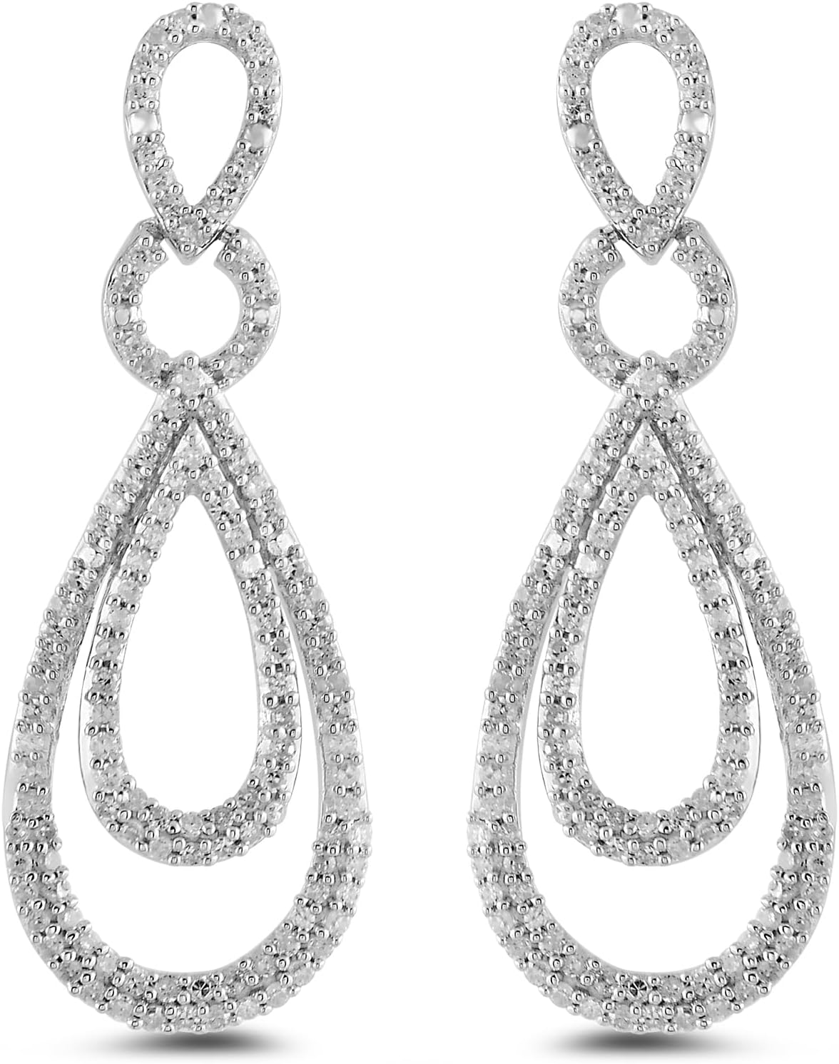 Amazon EssentialsSterling Silver Diamond Drop Earrings (0.5 cttw) (previously Amazon Collection)