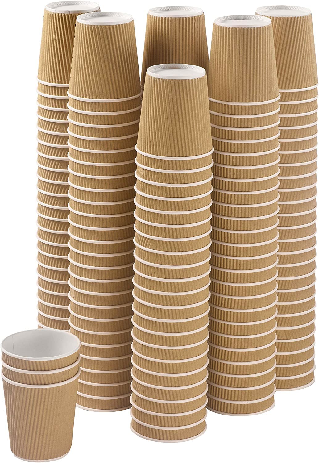 EcoWise | 100 X 12 Oz Ripple Cup | 340 ml | Brown | Kraft - 3 Ply | 100% Natural and Recyclable | Eco-Friendly | Drinking | Hot Coffee, Tea, Cappuccino & Cold Drinks | Disposable - by Best House