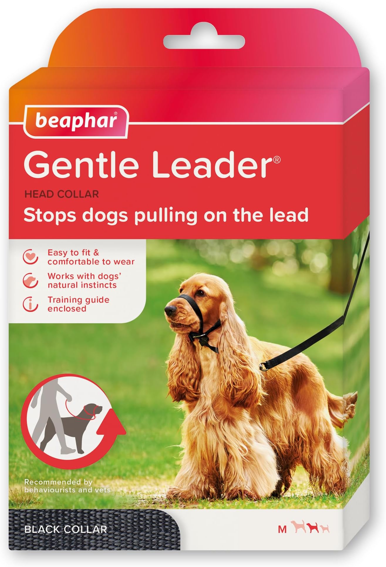 Beaphar - Gentle Leader Head Collar for Medium Dogs - Training Aid - Stops Pulling On The Lead – Immediate Effect - Adjustable Comfortable Fit – Anti-Pull Collar - Behaviourist Endorsed – BLACK x 1