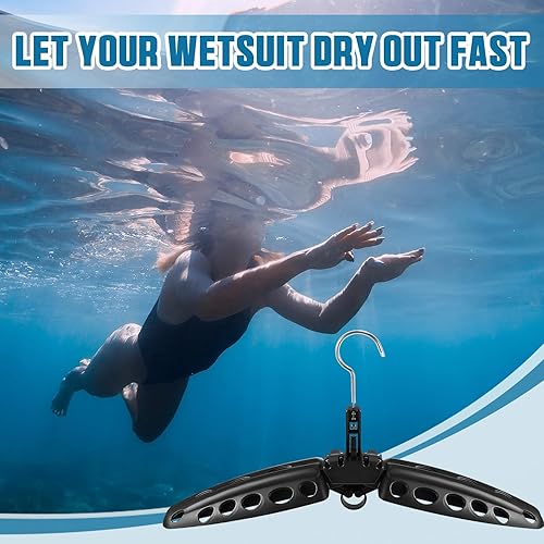 Miniatura 6 de Mifoci Percha plegable para traje de neopreno, 6 unidades, con ventilación, accesorios de buceo, negro, 20 pulgadas20.1 in después de desplegado
