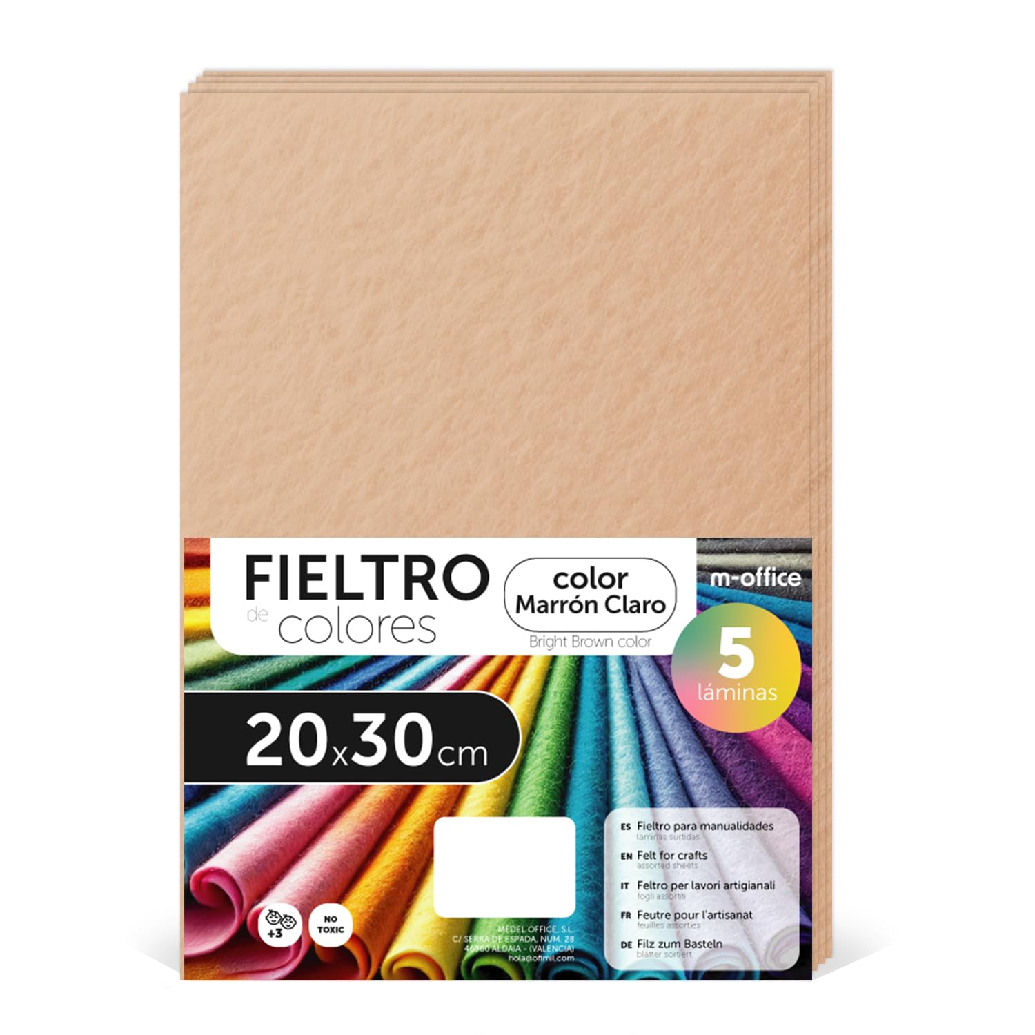Fieltro para Manualidades, Fieltro de Colores, Suave y Flexible, Material para Costura, Telas Patchwork, Ideal para proyectos DIY, artesanía o decoración, 20x30cm - m-office (rojo, 10 uds) — view 96