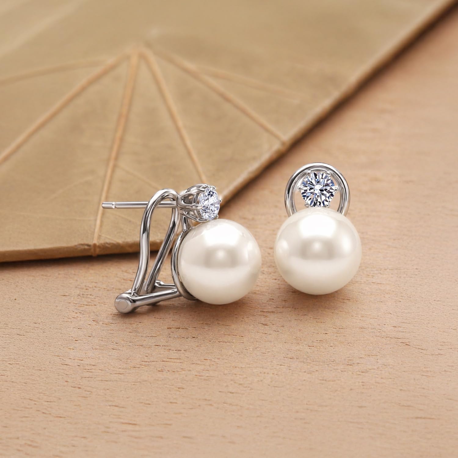 LeCalla 925 Sterling Silver Stud Earrings for Women | Pierced Omega Back Earring | Omega Earrings Jewelry Gift for Her, Wife or Girlfriend | Daily Wear & Special Occasion Earring