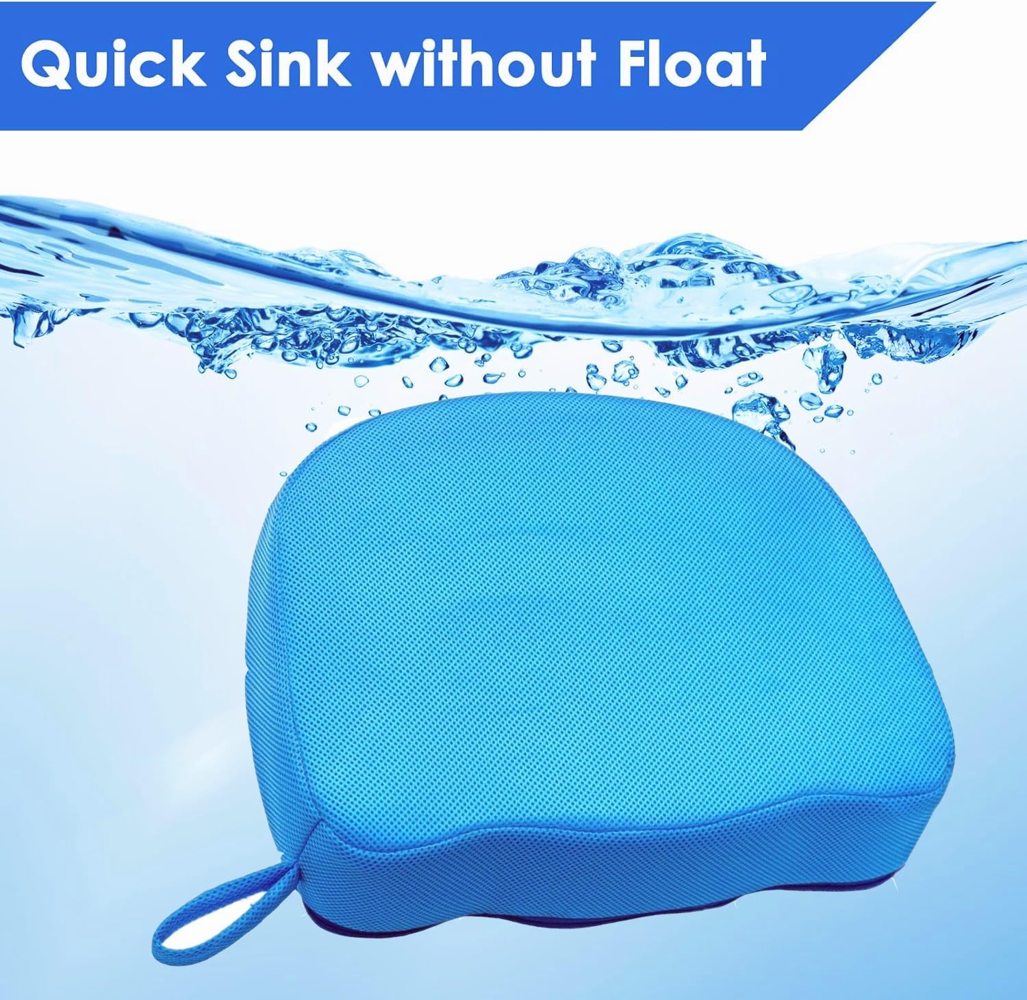 Whirlpool-Sitzerhöhung, 3D-Luftnetz, tauchfähig, beschwertes Spa-Kissen mit rutschfestem Mikro-Punkt-Boden, 38 x 30 x 13 cm (U Shape Blau)