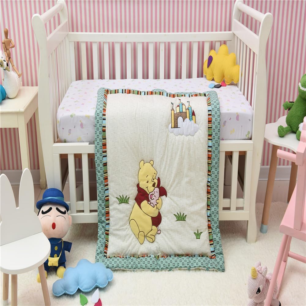 Little Bear Quilted Comforter Unisex Baby Toddler Quilted Blanket 35 '' x 42 '' (Bear)