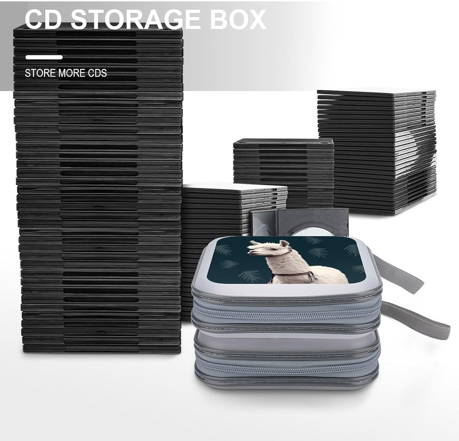 Alpaca Llama CD Case CD Storage Box DVD Sleeves
