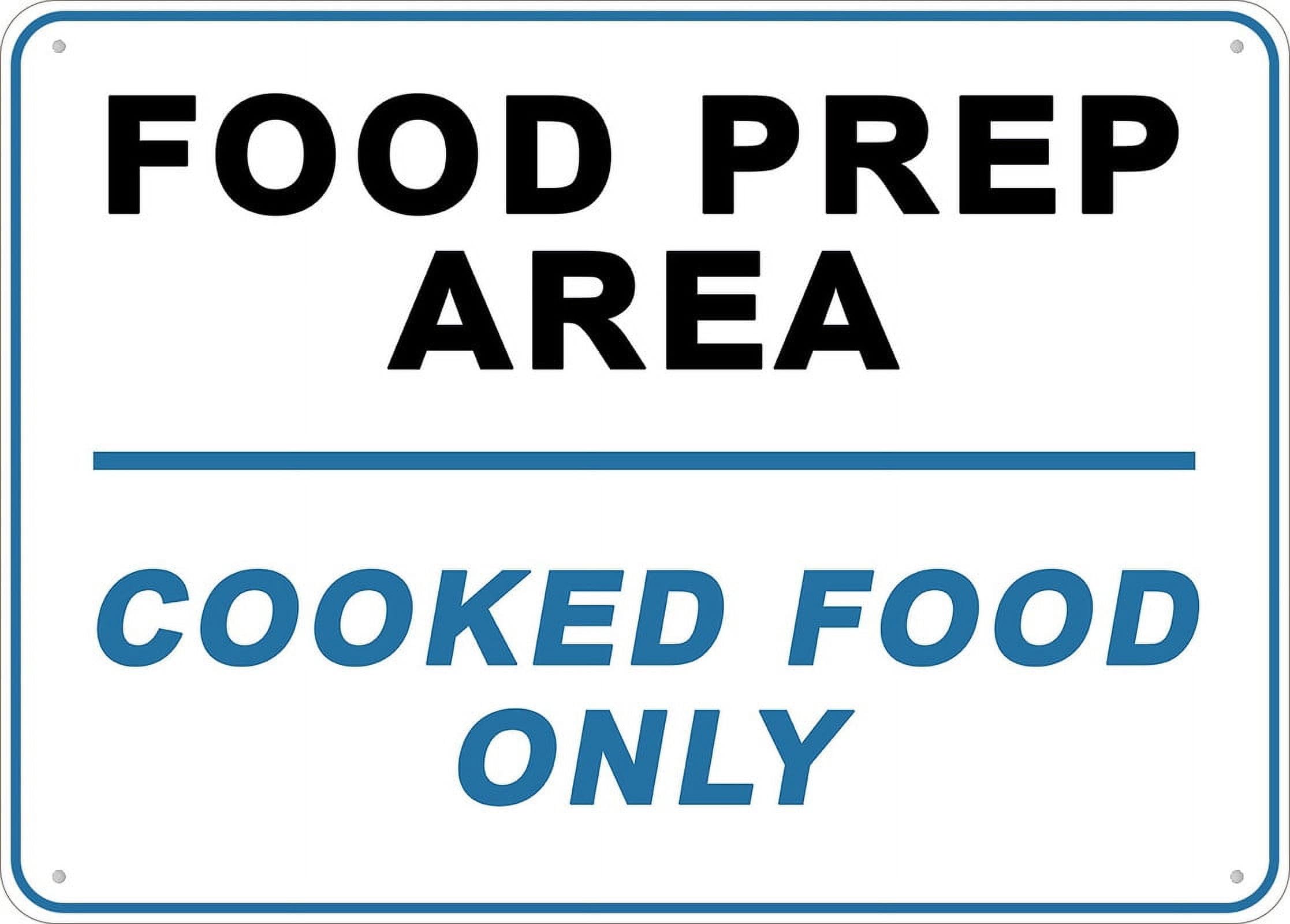 Cooked Food Only Sign, 8x12 Inch Rust-Free Metal Aluminum for House, Door, Office, Business, Yard, Pre-Drilled Holes, Weather Resistant
