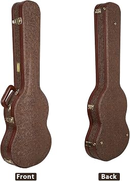 Crossrock Electric Guitar Case fits PRS SE Standard solid body Guitar, Right-hand| Blossom Brown Finish,Burgundy Velvet Interior, Lock Designer Series (CRW530PRSEBQ)