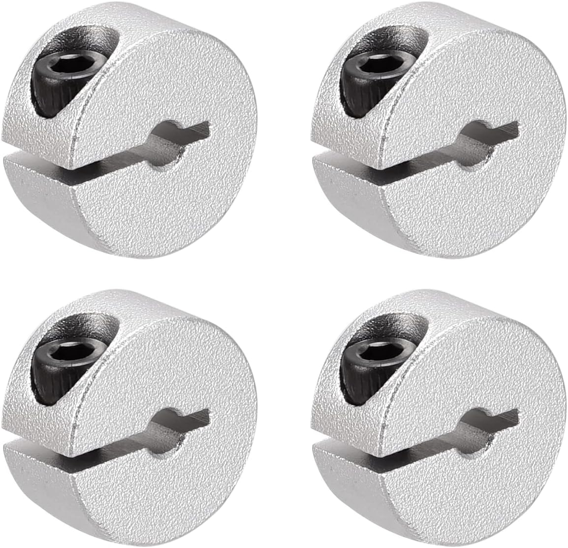 MECCANIXITY Shaft Collar 1 Inch Bore Single Split Aluminum Clamping Collar Shaft Collars with Set Screw Silver Tone 4 Pack