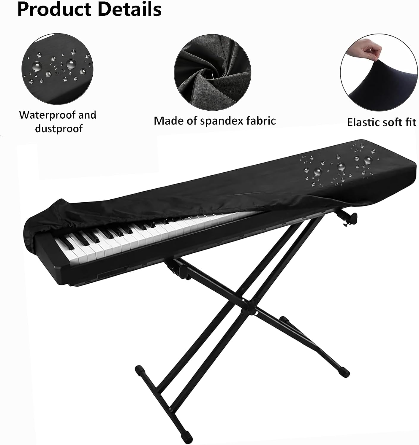 88 Keys Piano Cover, Waterproof Dustproof Keyboard Protector, Adjustable Drawstring for Yamaha 88-Key Digital Pianos