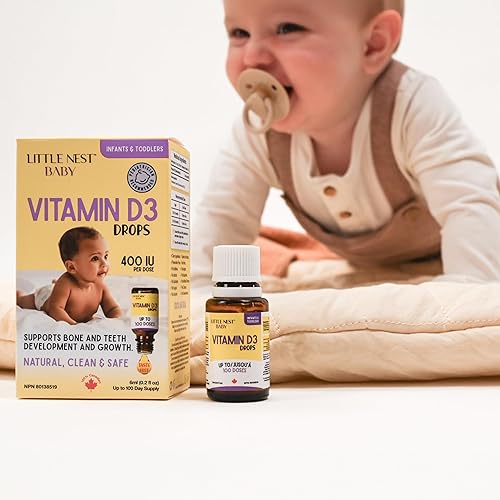 Miniatura 10 de Gotas de vitamina D3 para bebés  400 UI por dosis  Formulación natural y limpia para bebés y niños pequeños  Suministro para 100 días