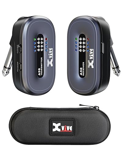 Xvive A58 Wireless Guitar System 5.8GHz Wireless Guitar Transmitter Receiver for Active or Passive Pickup Electric/Acoustic Bass Guitar