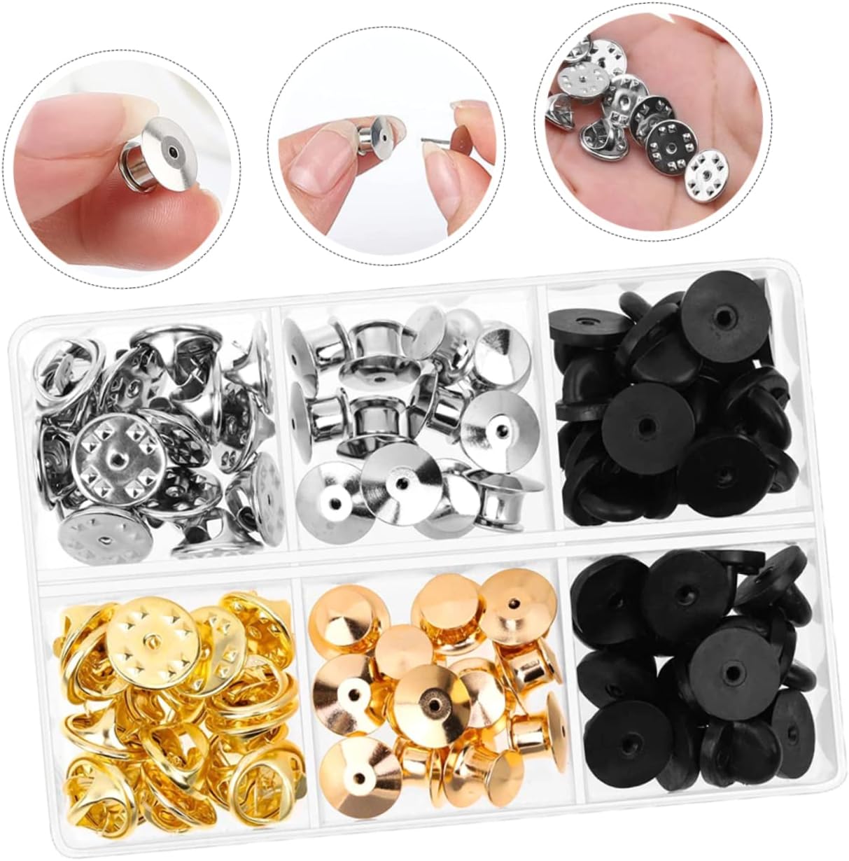 84pcs Replacement Pin Backs for Crafts Professional Tie Tack Flat Round Clasp for Jewelry Making and DIY Projects
