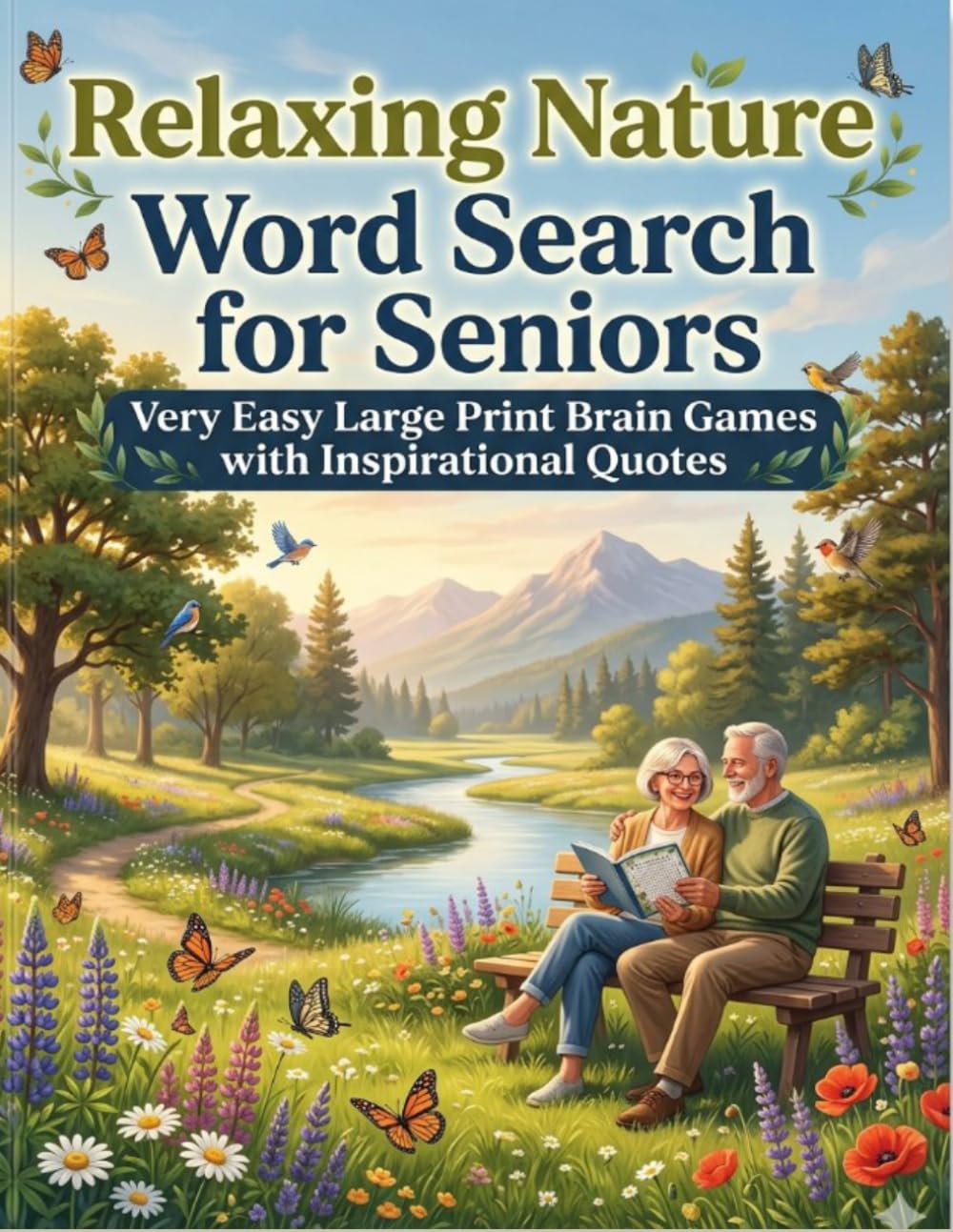 Relaxing Nature Word Search for Seniors: Very Easy Large Print Brain Games with Inspirational Quotes for Relaxation, Stress Relief, and Memory Boost