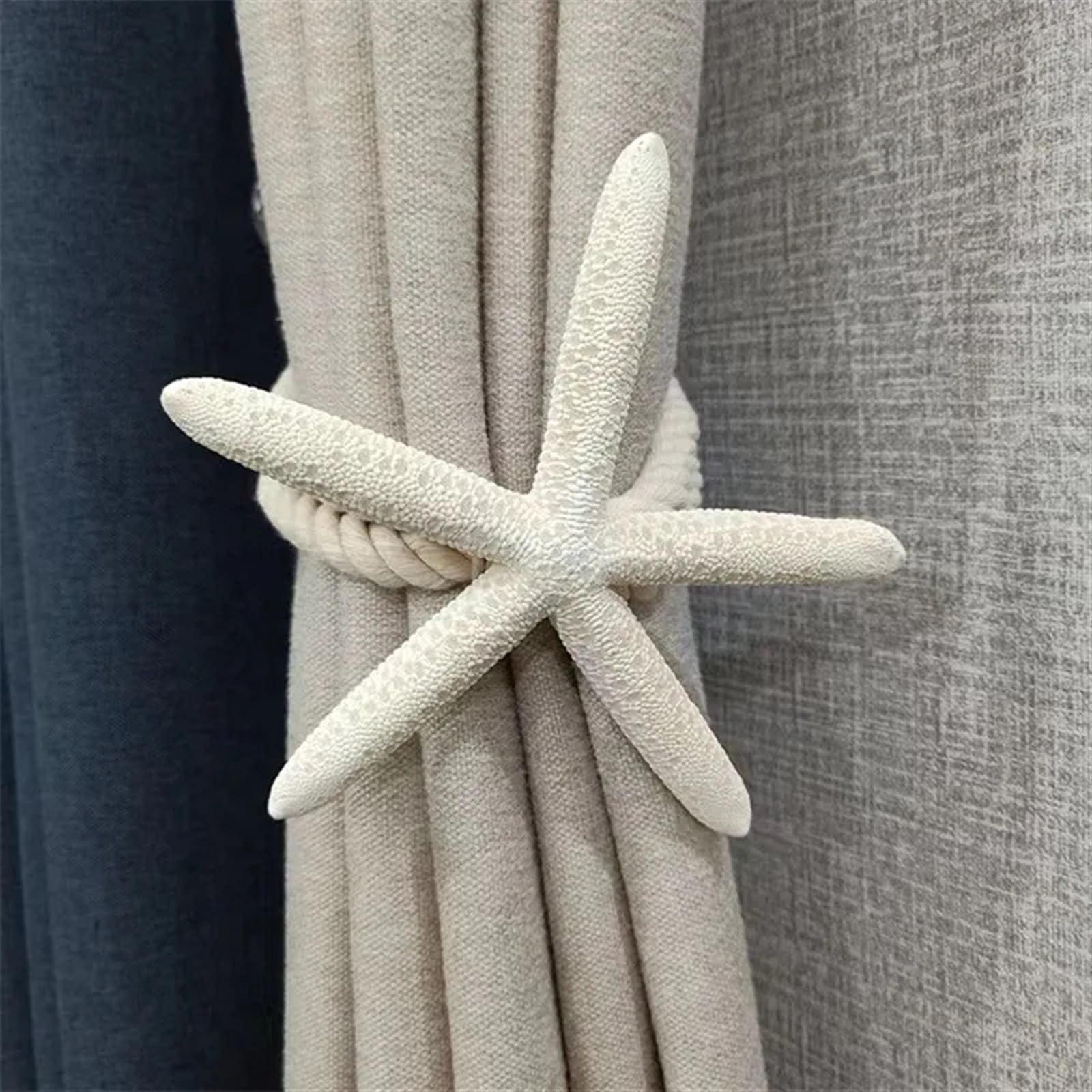 Fermatenda per Tende Curtain Tie Backs Woven Straps with Starfish for Living Room Decorative Accessories for Living Room(2pcs)