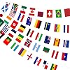 AhfuLife 1 Pack World Flag Bunting for World Cup Party Decorations 2026, 48 Teams Include Czechia, Bosnia & Herzegovina and Sweden Flags Double Sides Fabric Banner for World Cup Football Garden Street