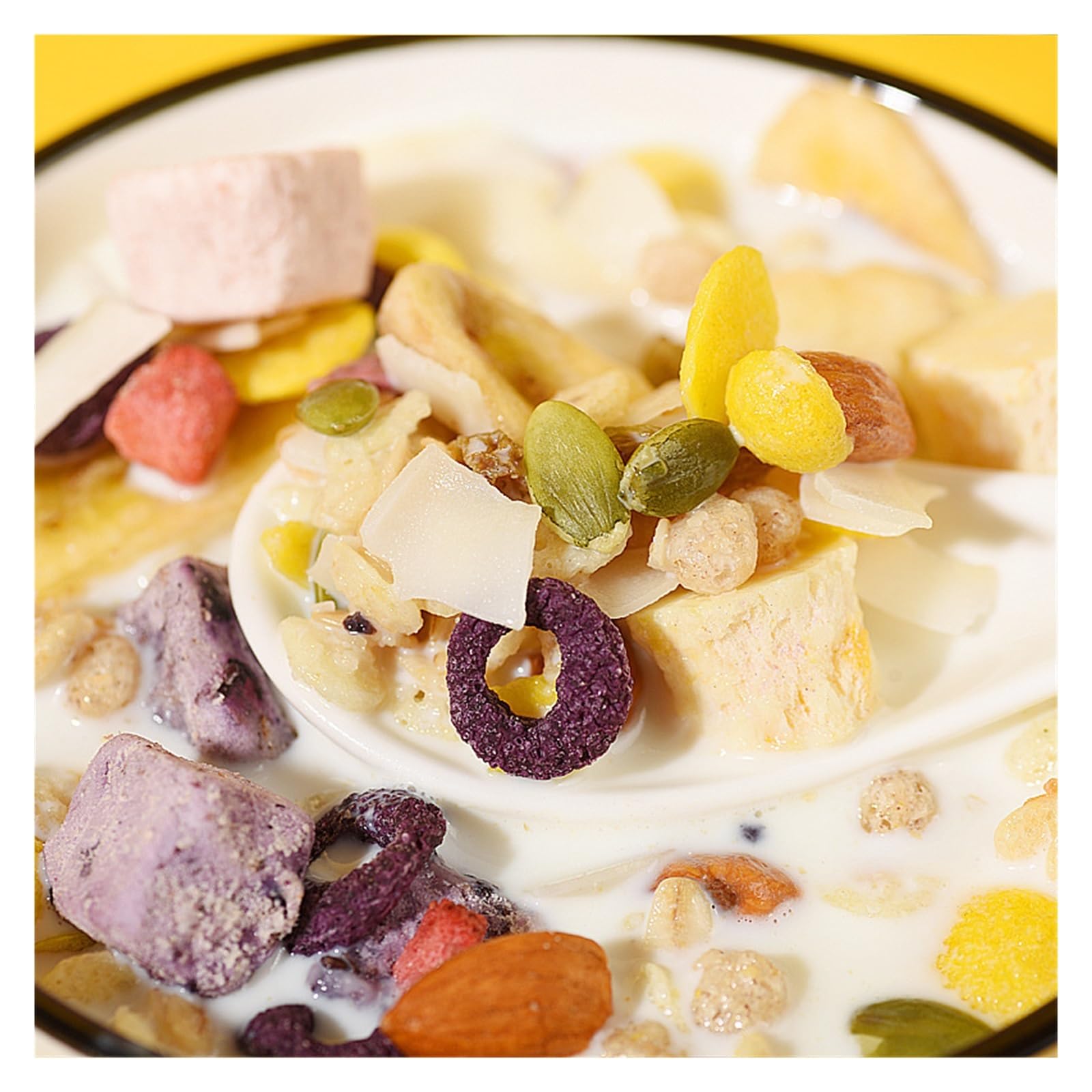 Patatas fritas de cereales mixtos 400g, frutos secos, frutas, avena, avena instantánea, snack seco o instantáneo(3pcs)