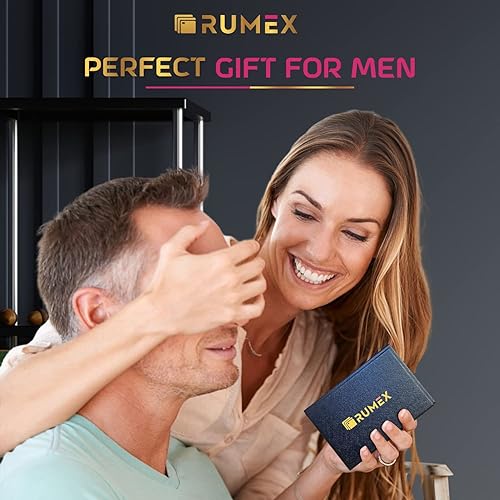 Miniatura 6 de RUMEX Cartera de metal y tarjetero para hombre, cartera delgada antirrobo con bloqueo RFID para hombres, diseño de metal elegante y minimalista,