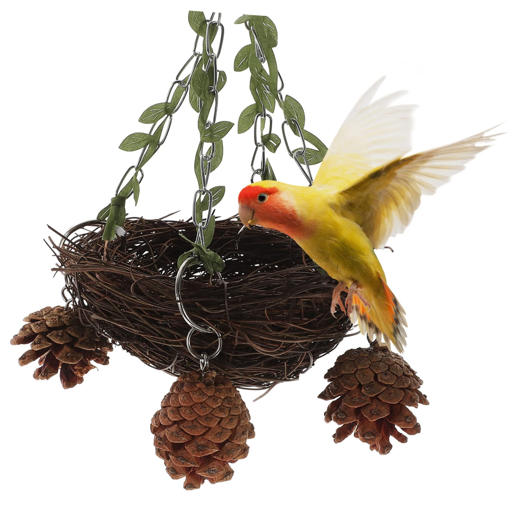 BESPORTBLE 5piezas De Ratán Natural para Pájaros Casa Colgante para Periquitos y Agapornis Accesorio De Jaula Diseño y Seguro para Un