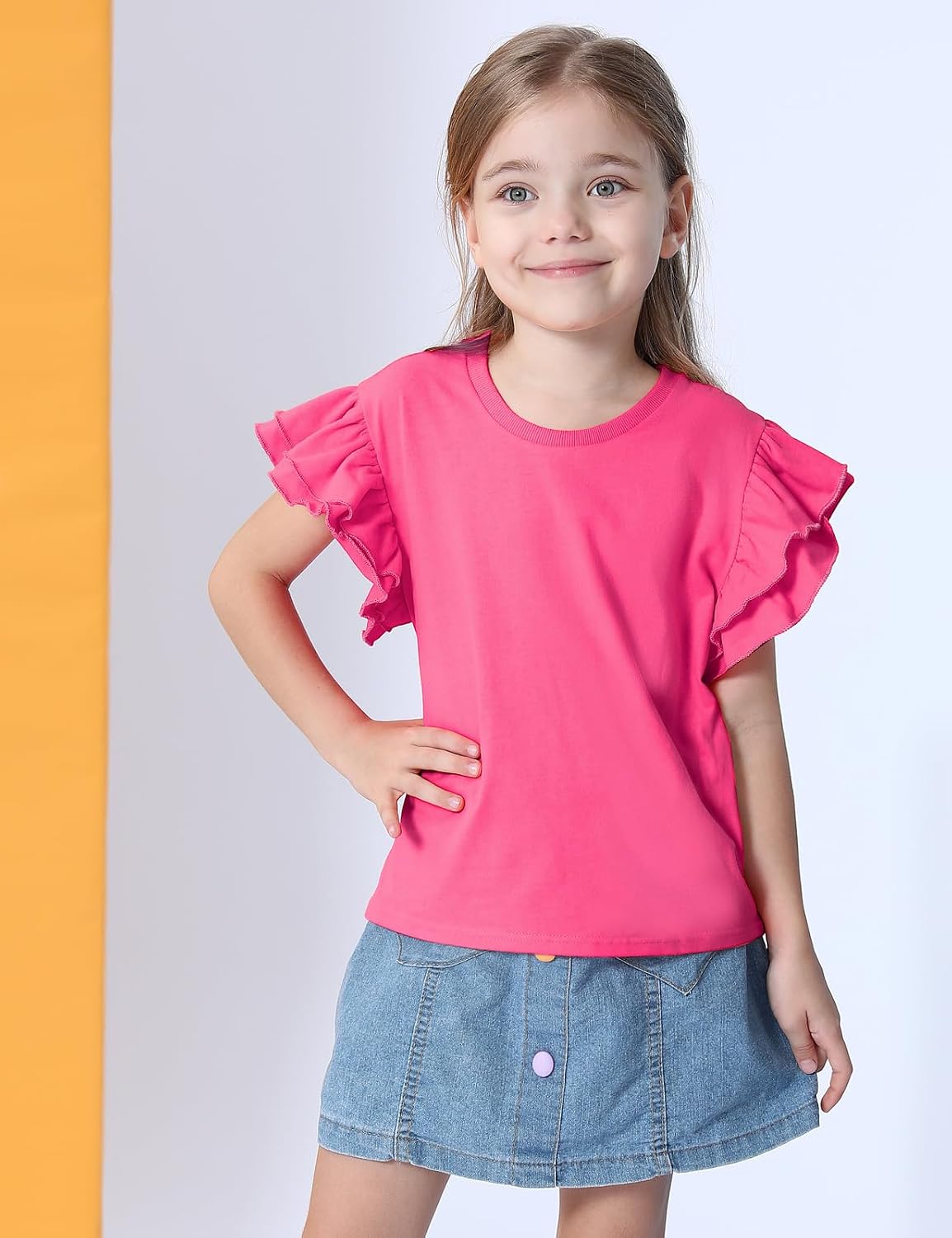 A&J DESIGN Baby & Toddler Girl Ruffle Heavyweight T-Shirts 12M-4T