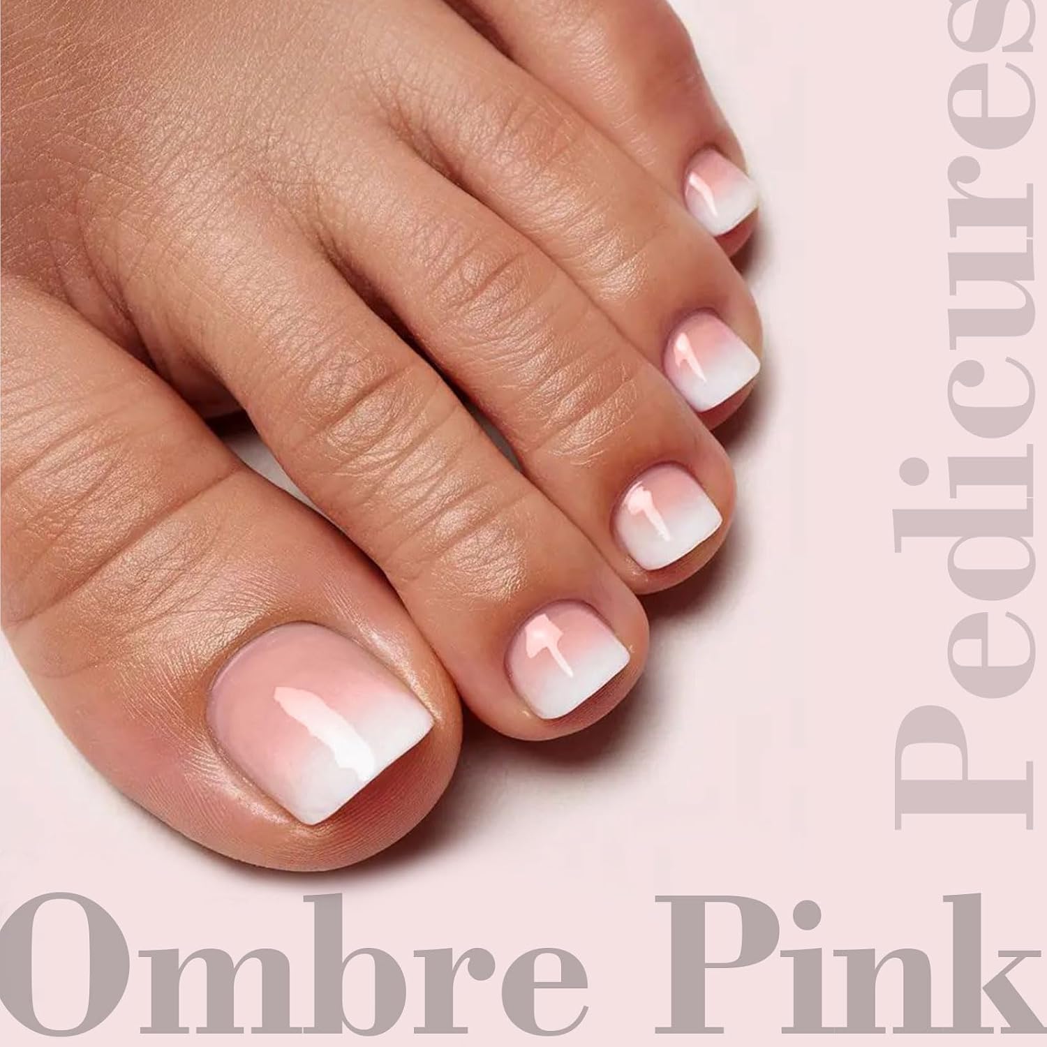 EBANKU French Tips Toe Press On Nails 300Pcs Sharp Square