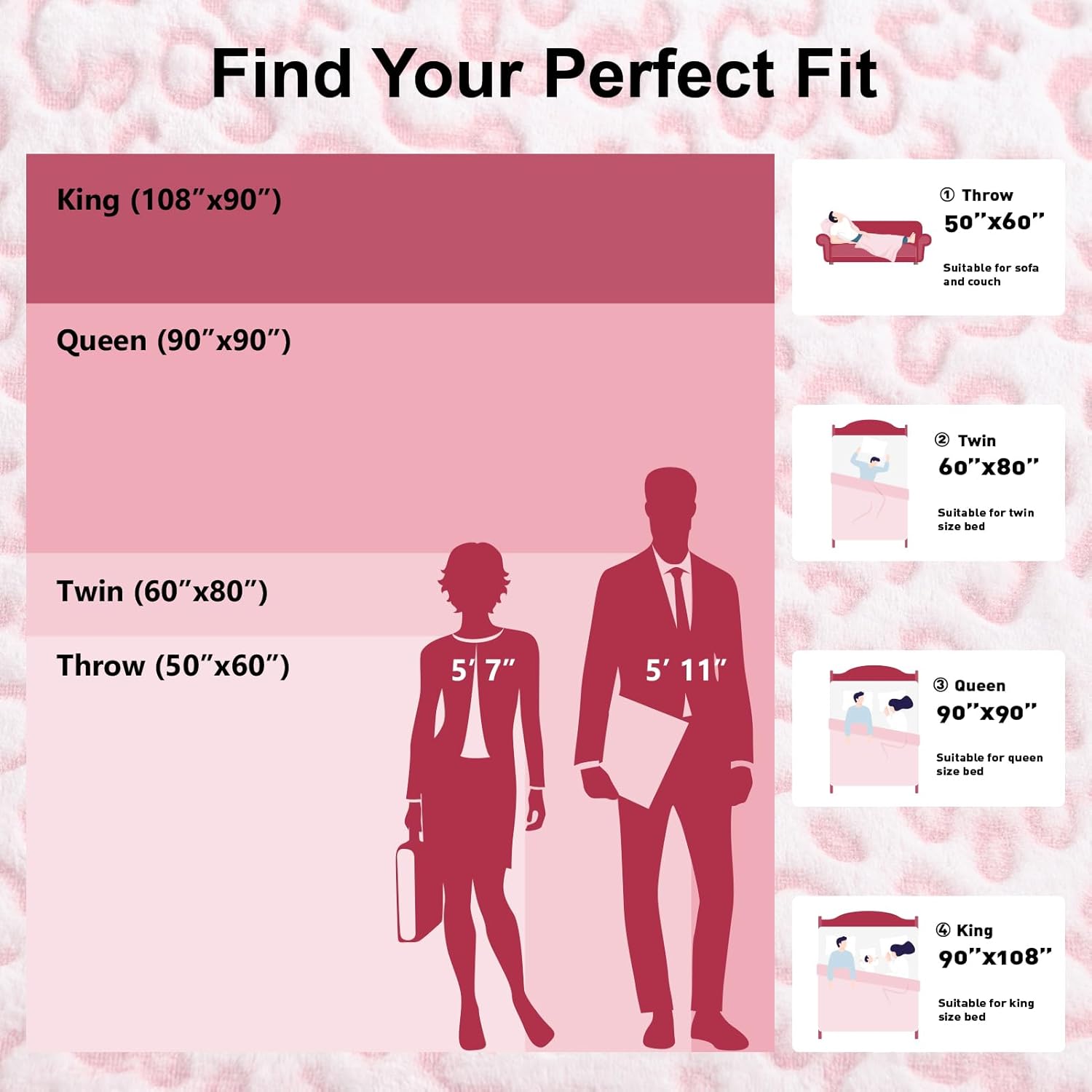 PLEASANT BOULEVARD | Leopard Throw Blanket Fleece, Premium Lightweight Cozy Warm Plush Microfiber Bedspread for Couch Sofa and Bed (Hot Pink, Twin (60 x 80 inches)) - Image 9