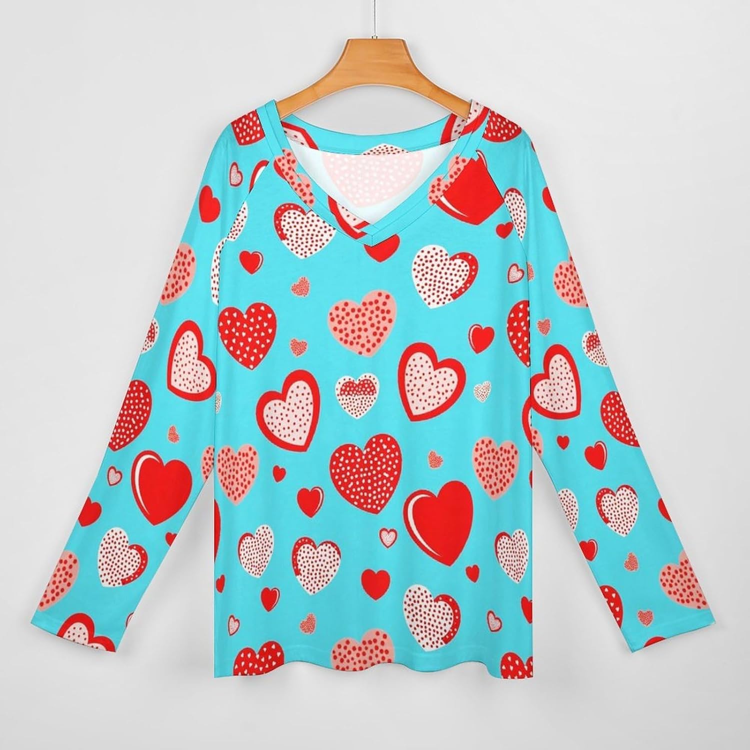 Women's T Shirts V Neck Summer Long Sleeve Loose Tops Tees 2025 Casual Clothes - Image 3