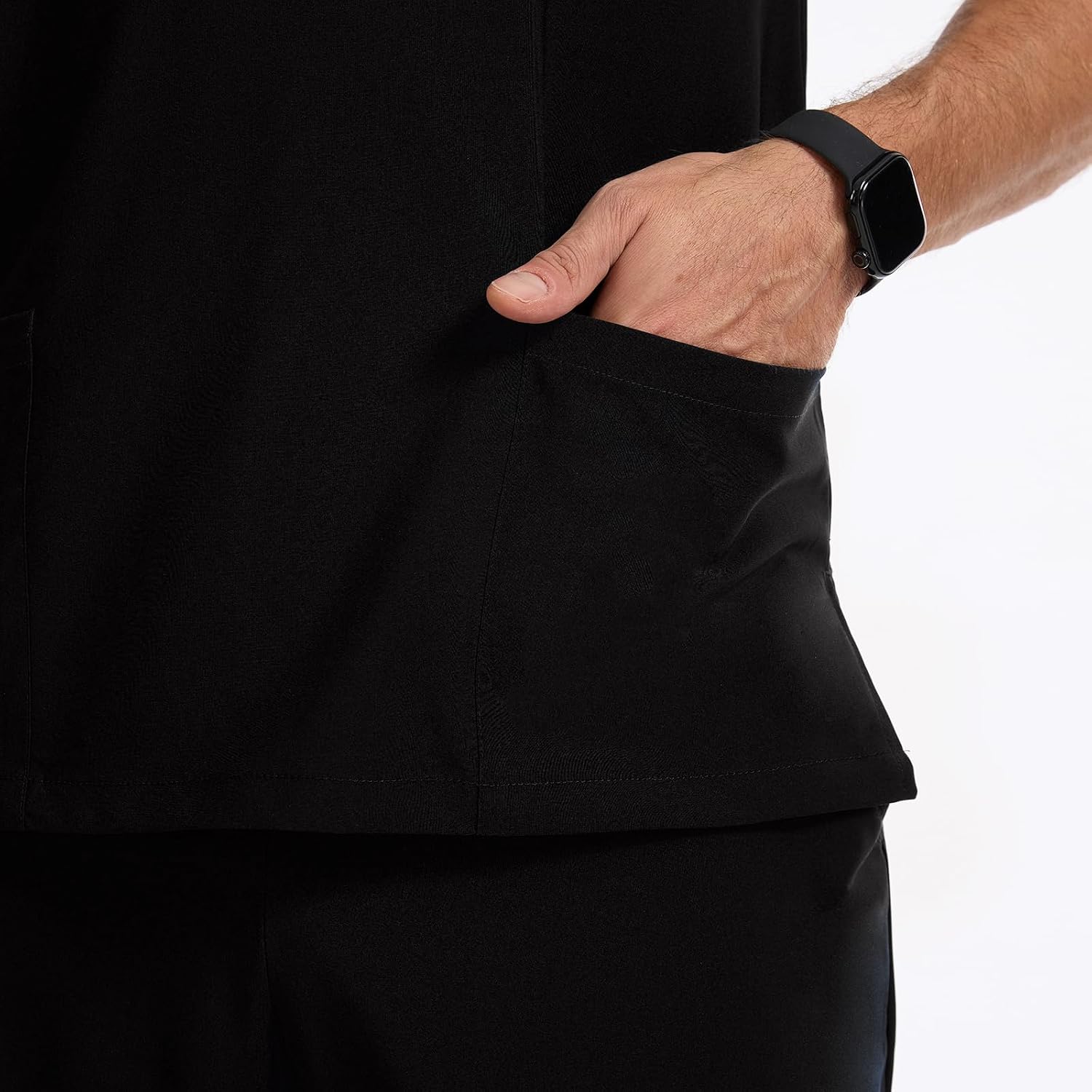 Scrubs for Men Set, V-Neck Scrub Top and Straight Leg Pants with 9 Pockets & 4-Way Stretch Fabric