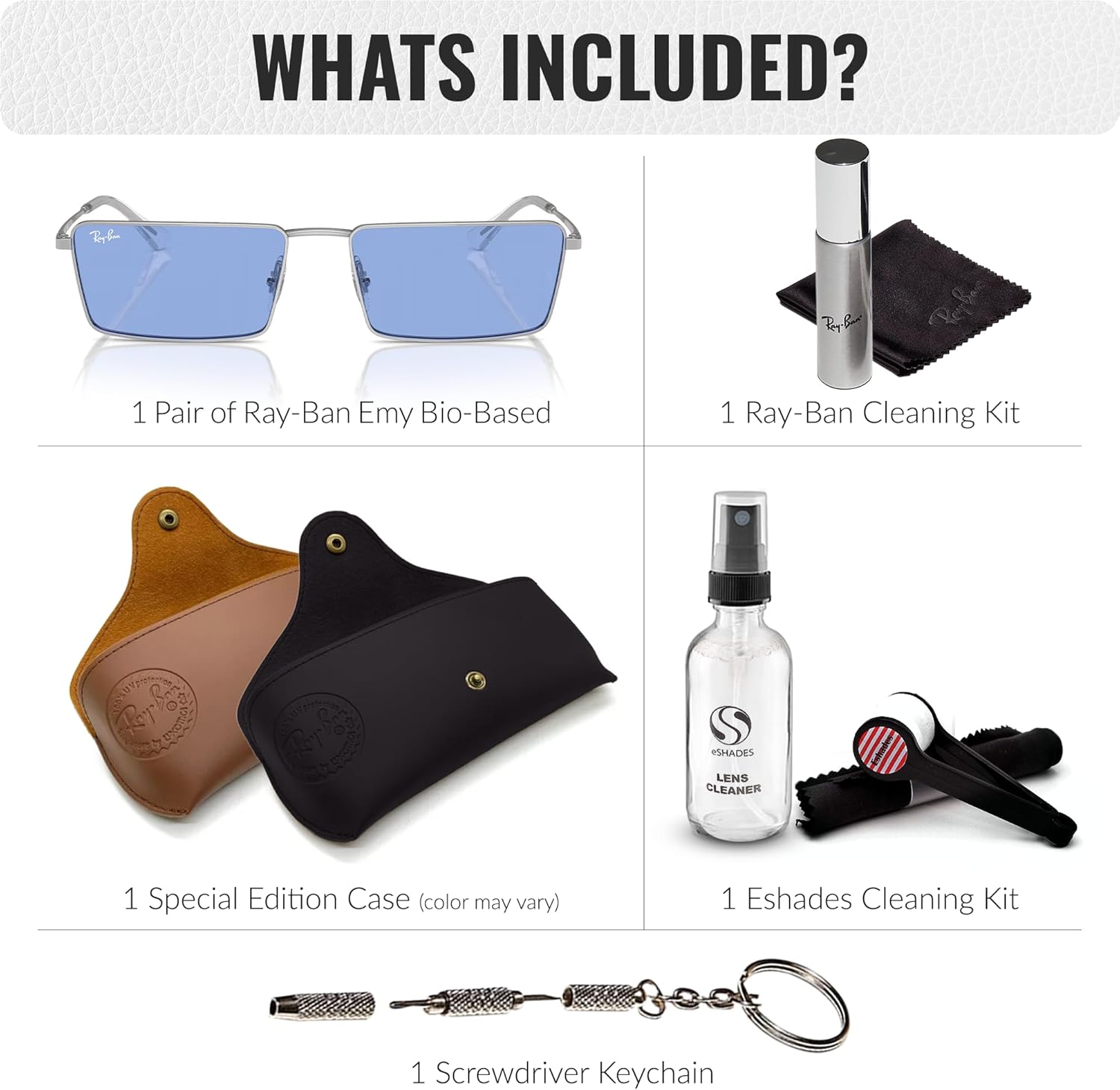Ray-Ban RB3741 EMY BIO-BASED Rectangle Shaped Sunglasses for Men & Women with Official RAYBAN Eyewear Kit