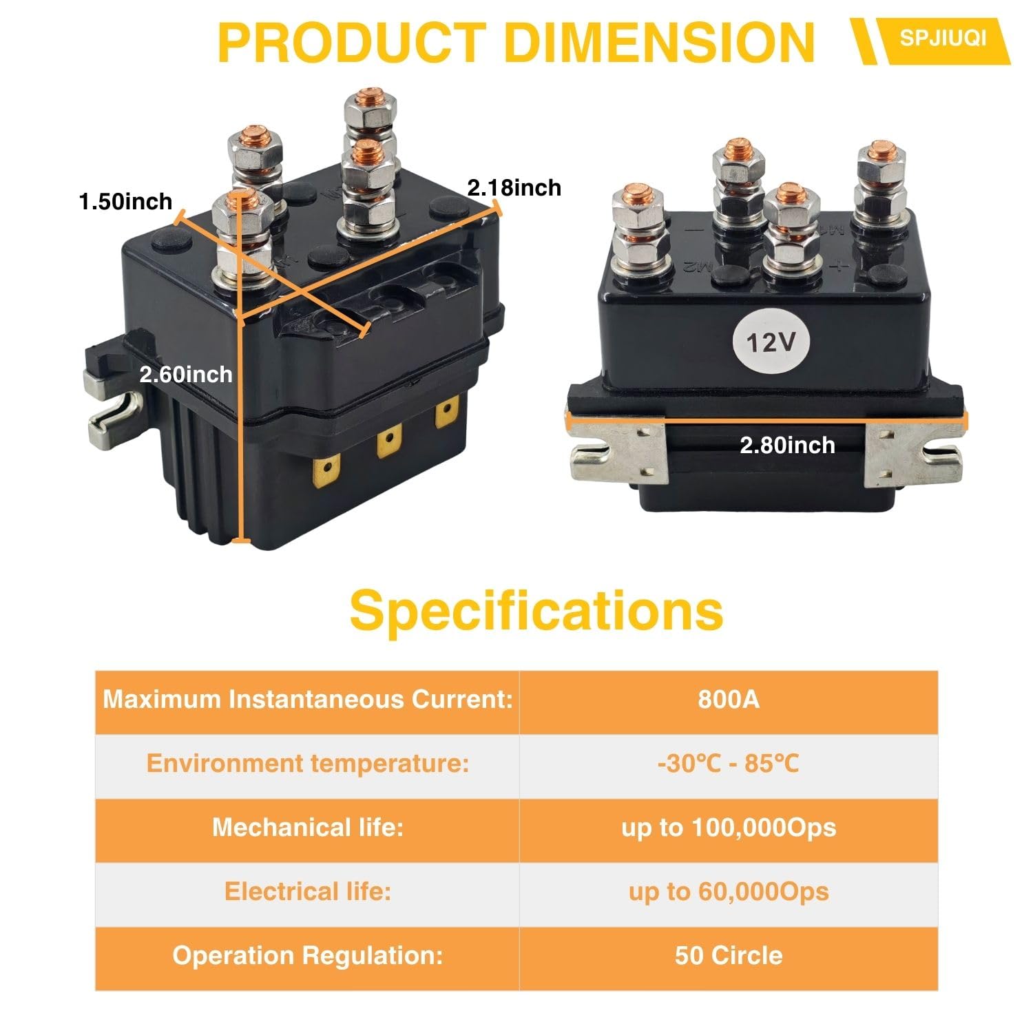 Relé solenoide de cabrestante de 12 V 500 A, controlador resistente, contactor de marcha atrás de 8000 a 12000 libras para ATV, SUV, 4WD, SUV, camiones, motores esparcidores compatibles con